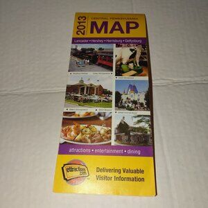 2013 Central Pennsylvania Map W/Attractions-Entertainment & Dining - Lancaster